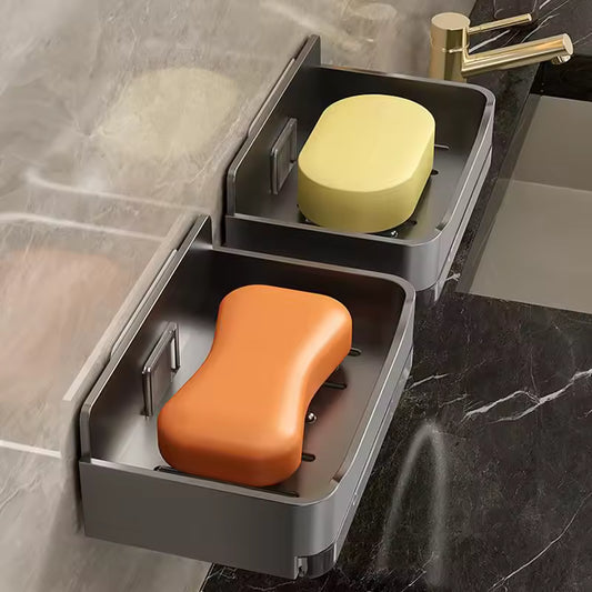 Wall-Mounted Soap Dish with Drain