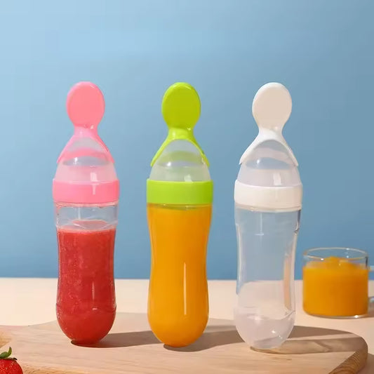 Baby Spoon Feeder 90ml Silicone Bottle