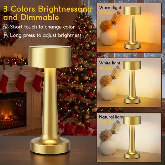 Luxe Gold Cordless Table Lamp – Rechargeable Accent Lighting