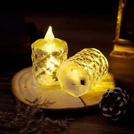 Crystal Flameless Candle Light Flameless LED Crystal Candle Light Clear Shell Crystal Candle Light Ornament