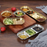 golden partition round sauce tray