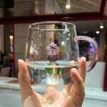 3d transparent heat resistant glass cup