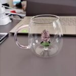 3d transparent heat resistant glass cup