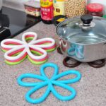 flower shape anti slip pot holder pan pad bowl plate dish place mat cup coaster kitchen dining table silicone heat proof mat