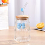 curvy glass tumbler set with pink bow charms