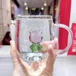 3d transparent heat resistant glass cup