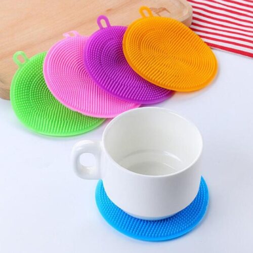 3pcs silicone sponge dish washing kitchen scrubber