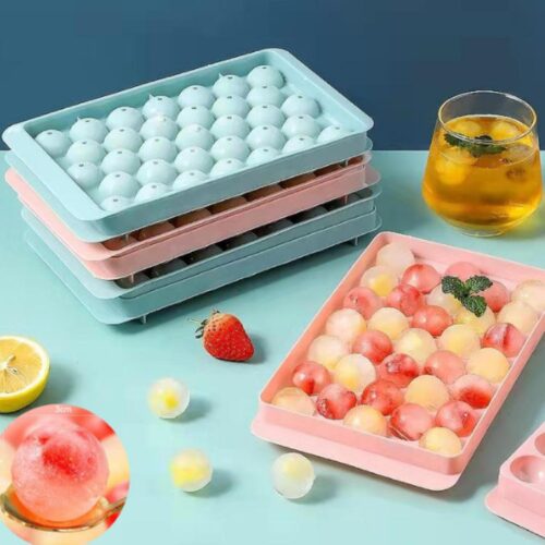 plastic reusable flexible round ice cube trays