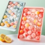 plastic reusable flexible round ice cube trays