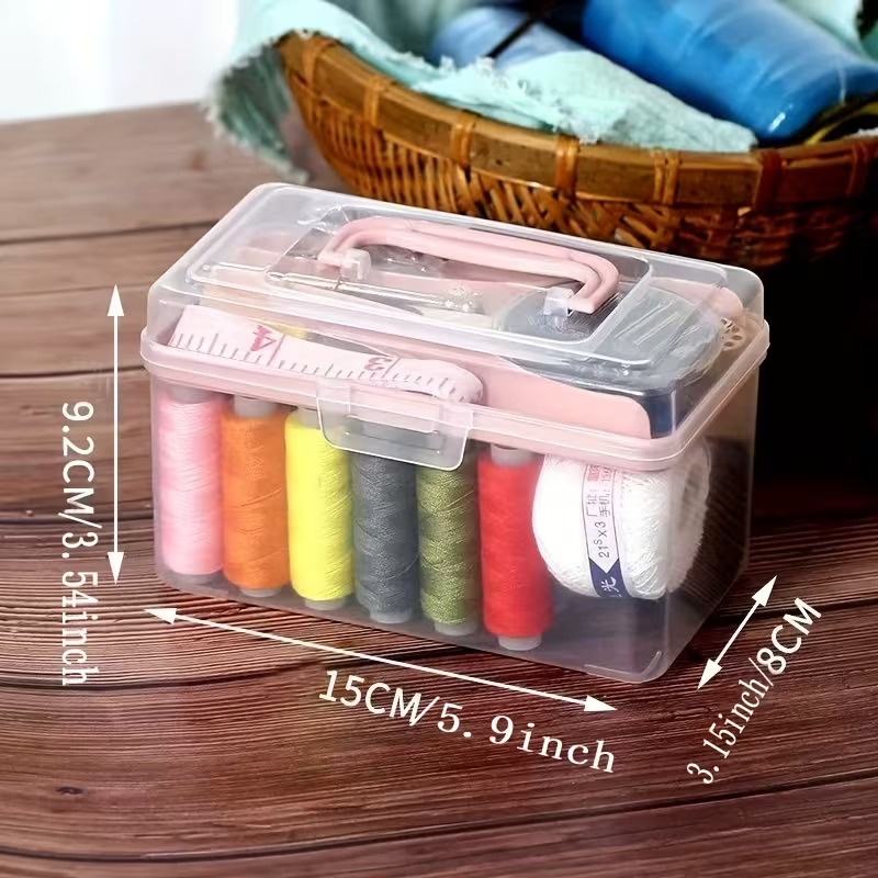 portable household sewing kit box, fabric craft needles thread scissor set portable household sewing kit box, fabric craft needles thread scissor set