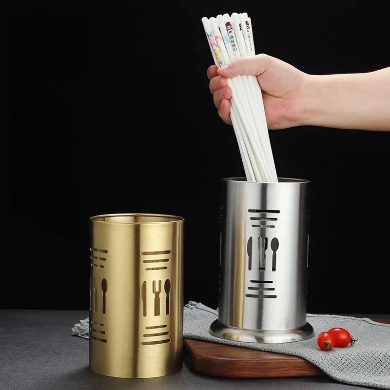stainless steel golden cutlery holder drainer spoon fork chopsticks storage basket stainless steel golden cutlery holder drainer spoon fork chopsticks storage basket