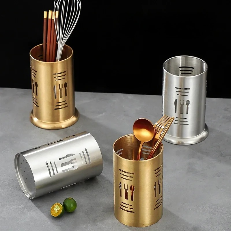 stainless steel golden cutlery holder drainer spoon fork chopsticks storage basket stainless steel golden cutlery holder drainer spoon fork chopsticks storage basket