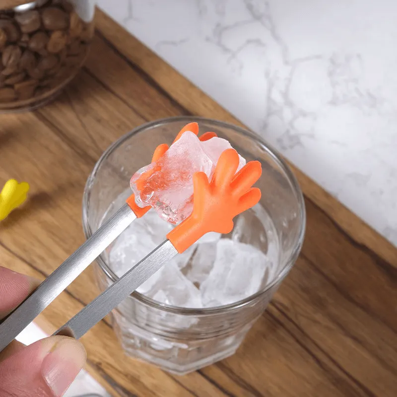 multifunctional mini reacher tongs silicone hand shape tongs
