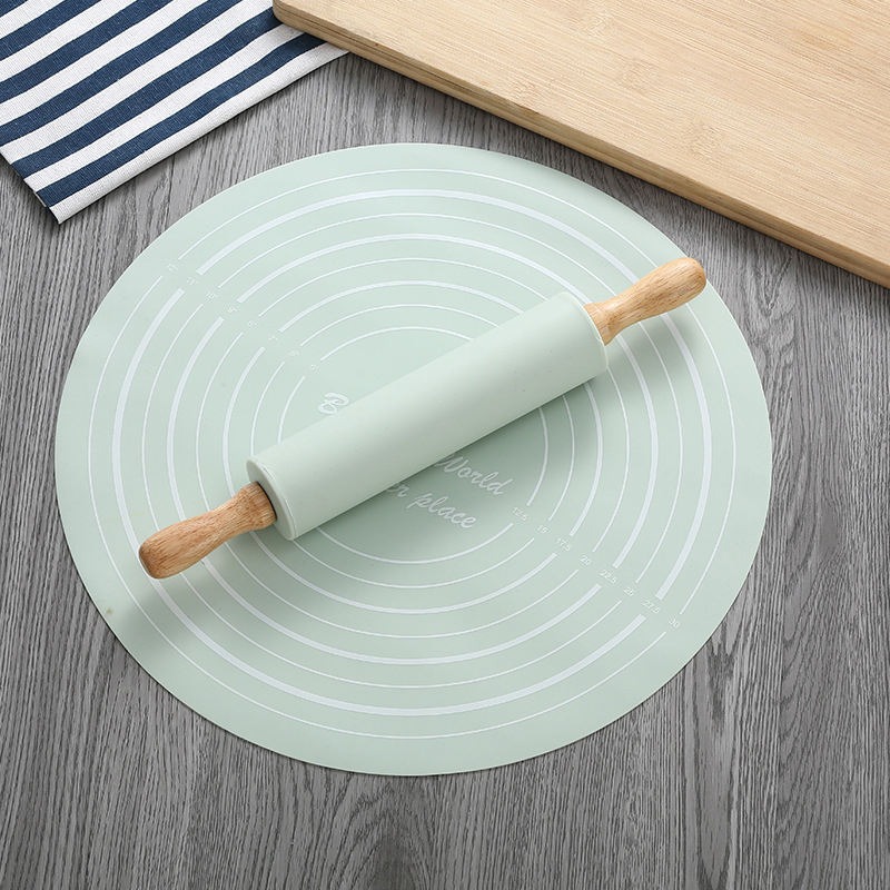 silicone dough mat with rolling pin set, non slip baking mat for pizza dough silicone dough mat with rolling pin set, non slip baking mat for pizza dough