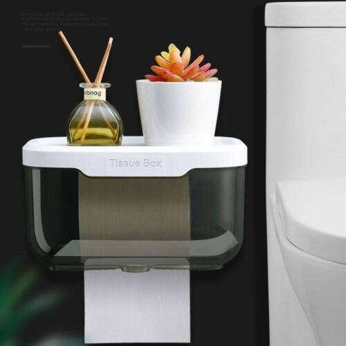 wall mounted bathroom tissue box holder
