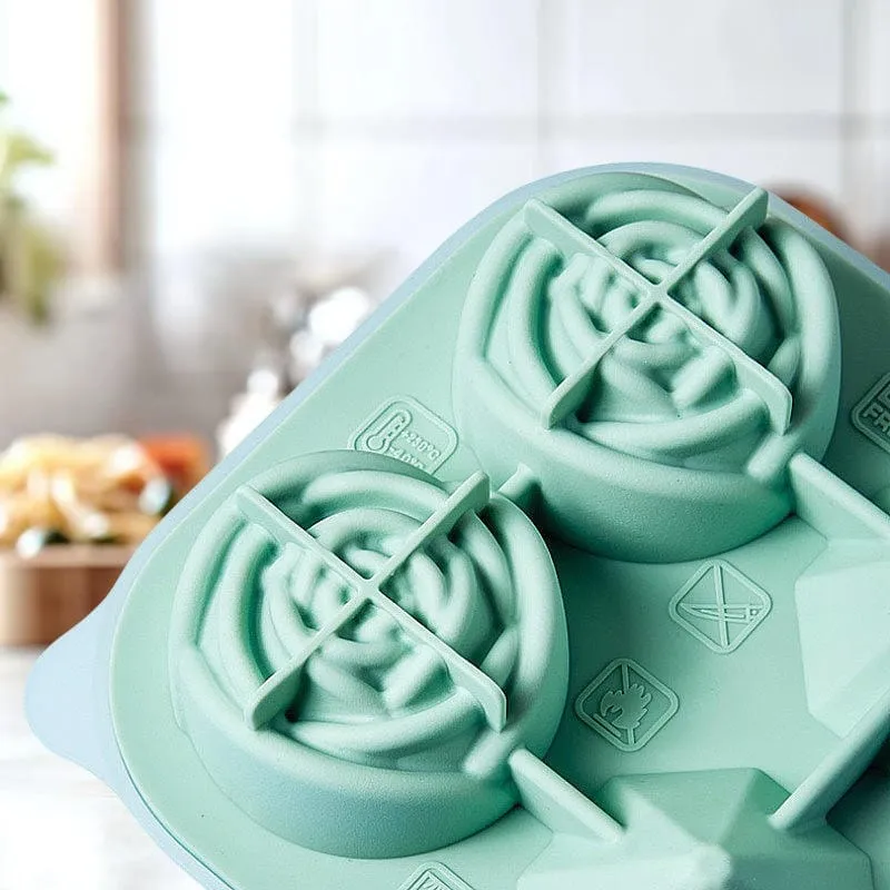 silicone rose ice mold, flower shaped ice mold