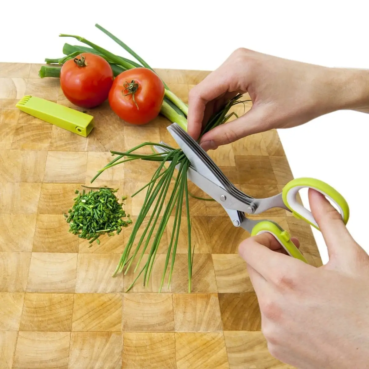 5 layers kitchen scissor multi blade herb & vegetable cutting shears with cleaning comb