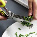 5 layers kitchen scissor multi blade herb & vegetable cutting shears with cleaning comb