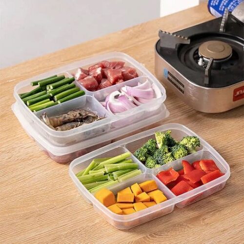 4 grids food fruit storage box