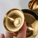 golden ice cream bowl, stainless steel ice cream cup, stainless steel ice bucket for outdoor