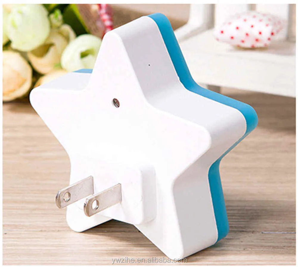 us eu plug star shaped night light socket wall lamp light night lamp kids room home décor pentagram lamp