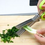 5 layers kitchen scissor multi blade herb & vegetable cutting shears with cleaning comb