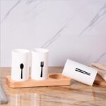 3pcs cutlery holder with drain and tray