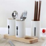 3pcs cutlery holder with drain and tray