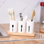 3pcs cutlery holder with drain and tray