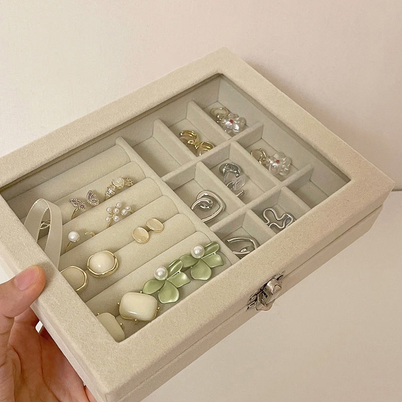 velvet rings & earrings organizer storage box velvet rings & earrings organizer storage box