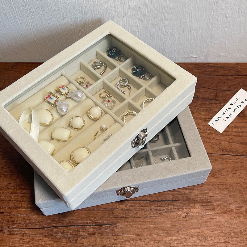 velvet rings & earrings organizer storage box velvet rings & earrings organizer storage box