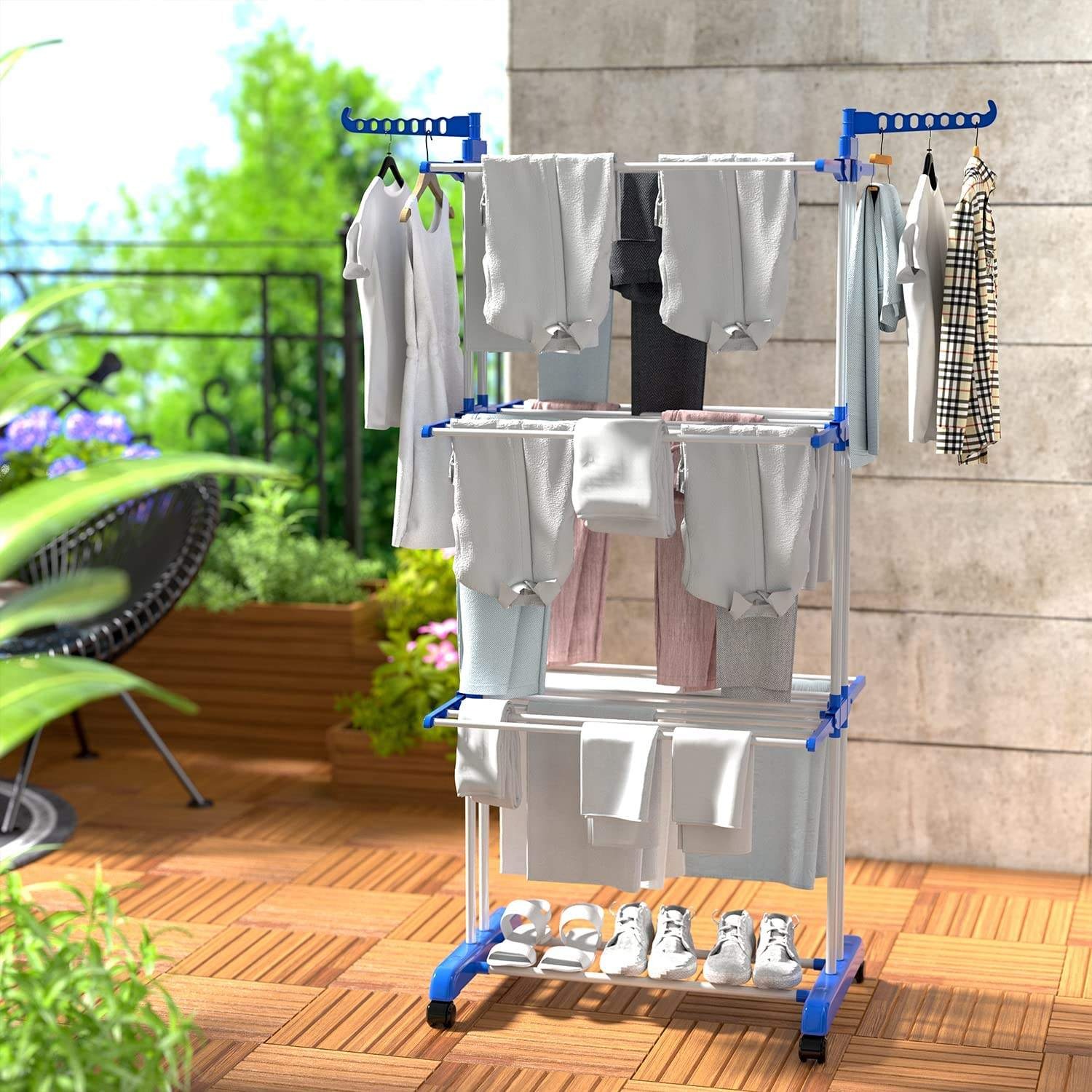 4 tier floor standing cloth drying rack (premium quality) 4 tier floor standing cloth drying rack (premium quality)
