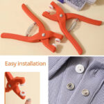 new imported quality 50 metal snaps buttons with fastener pliers tool kit five buckle set sewing free buttons set