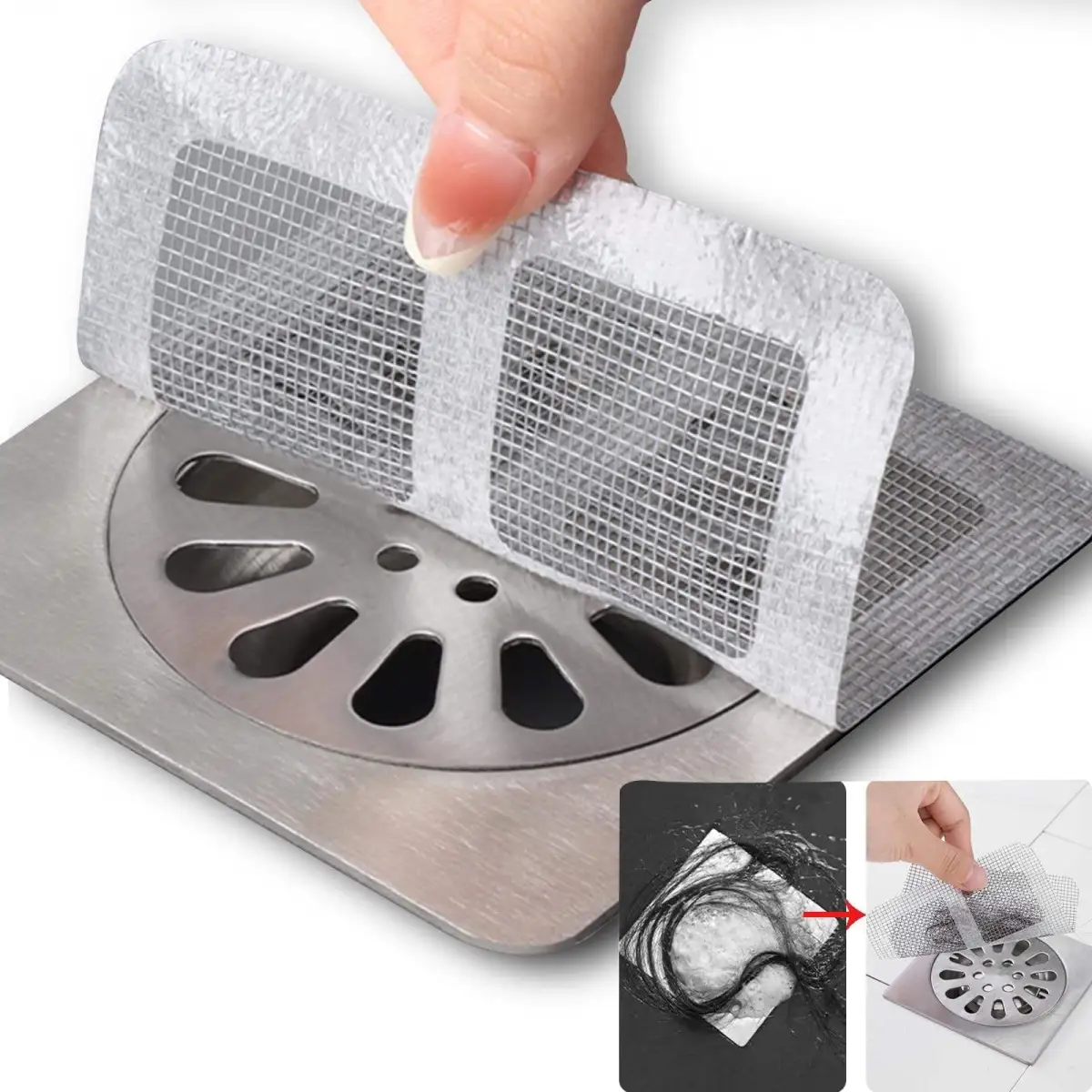 pack of 10 self adhesive mesh drain cover
