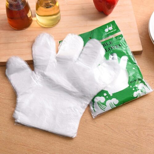 100 pcs disposable gloves work cleaning transparent waterproof glove