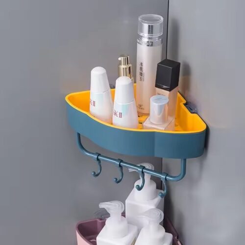 modern non perforated wall mounted bathroom shelf for corner