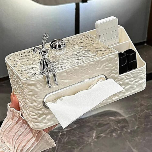 bunny tissue box with compartments
