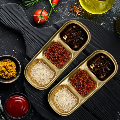 golden partition round sauce tray