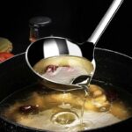 oil separator spoon, stainless steel filter oil ladle