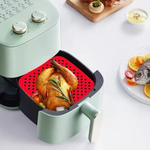 silicone reusable square air fryer mat