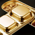 golden partition round sauce tray