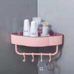 modern non perforated wall mounted bathroom shelf for corner