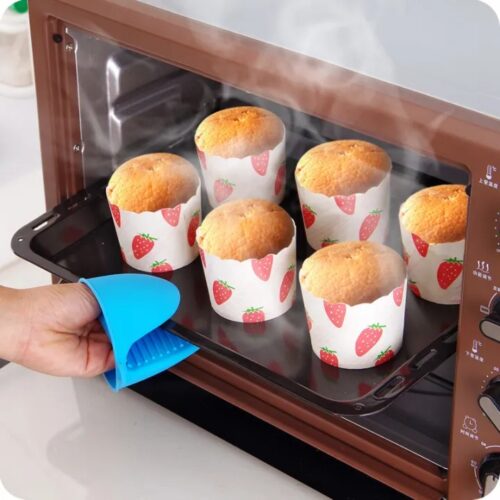2pc silicone heat resistant pot holder oven mitt