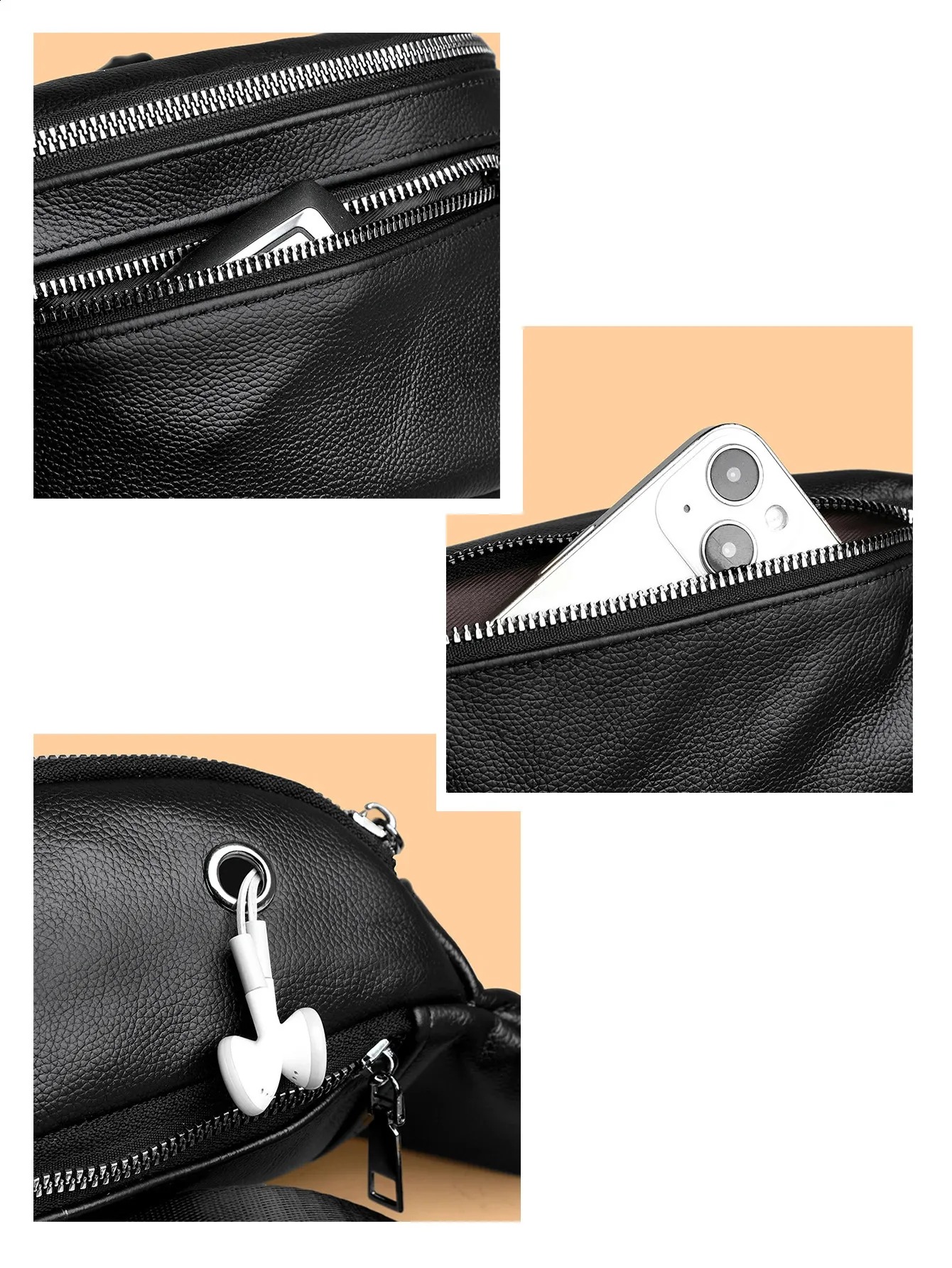 Men's Shoulder Bag Waterproof Oxford Cross Body Chest Bags