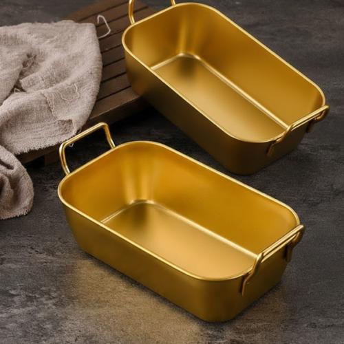 stainless steel food storage tray double handle 16cm