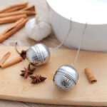 stainless steel mesh tea ball strainer filter infuser for loose leaf tea and mulling spices chain style