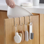 pack of 5 stainless steel s shaped over door hooks – no drilling hangers