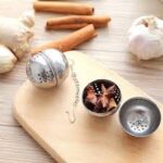 stainless steel mesh tea ball strainer filter infuser for loose leaf tea and mulling spices chain style
