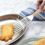stainless steel kitchen spatula with wooden handle – durable cooking