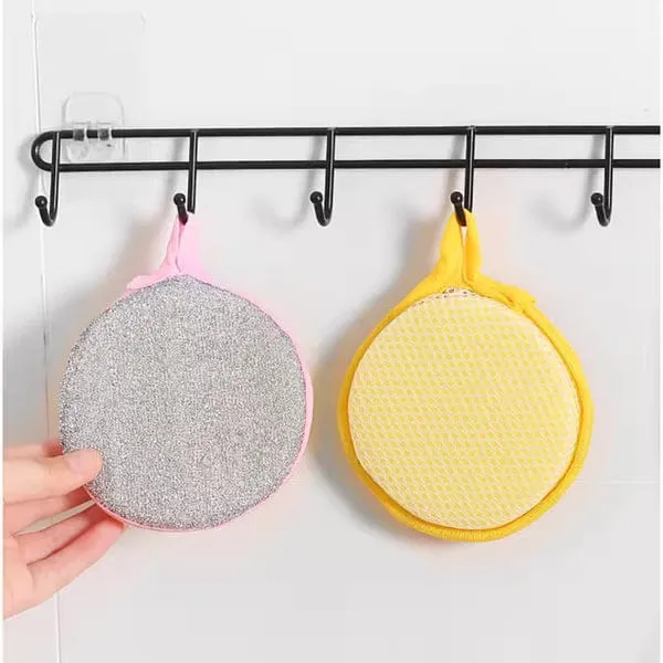 new arrival double side sponge dishwashing reusable washable cleaning tools kitchen sponges for washing dishes tableware brush ( pak of 4 )